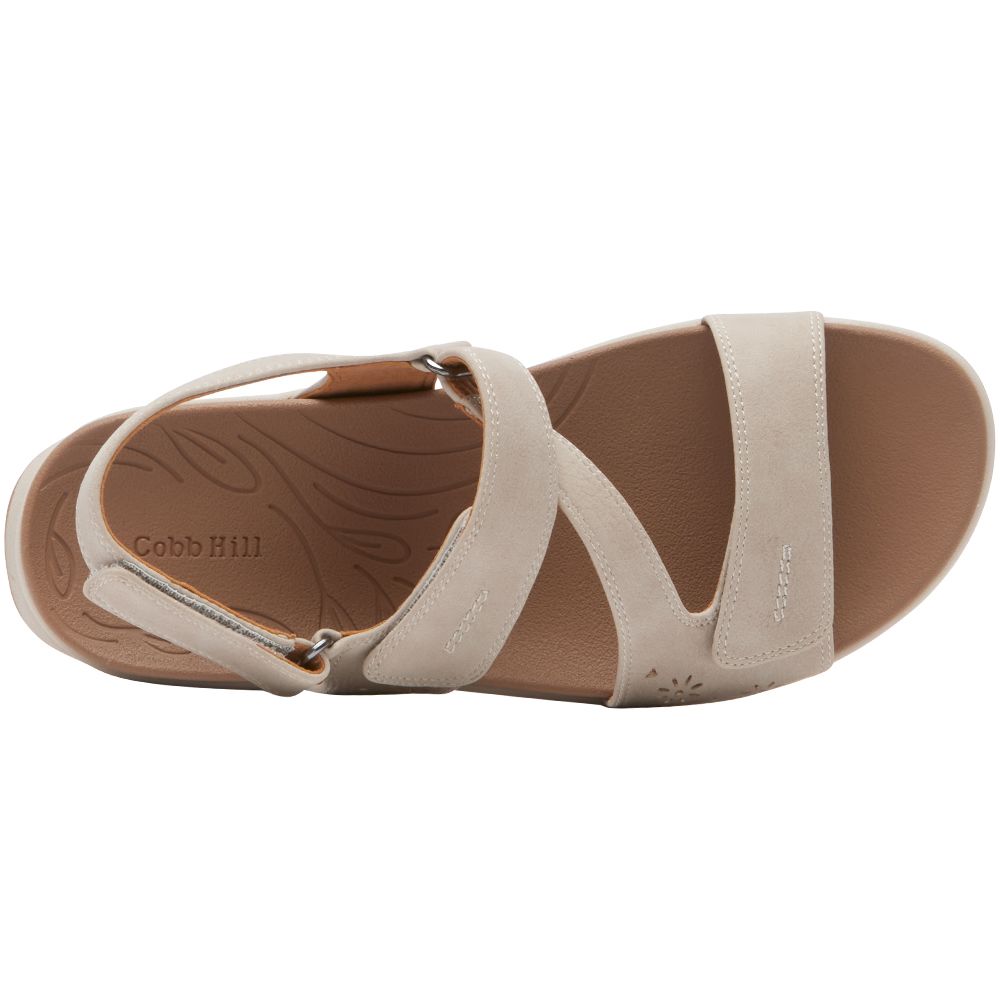 Cobb Hill Tala Asym Sandals - Womens Taupe Back View