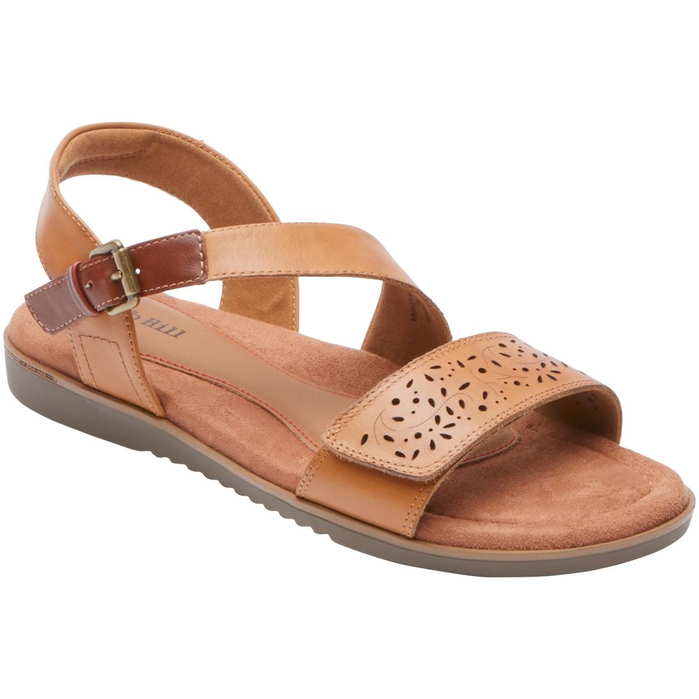 Cobb Hill Zion 2 Piece Sandals - Womens Amber Leather