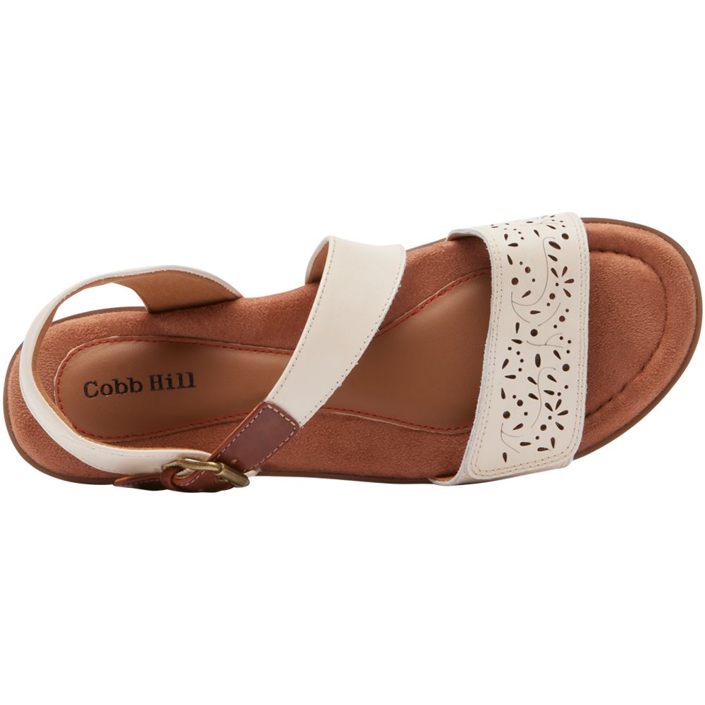 Cobb Hill Zion 2 Piece Sandals - Womens Vanilla Leather Back View
