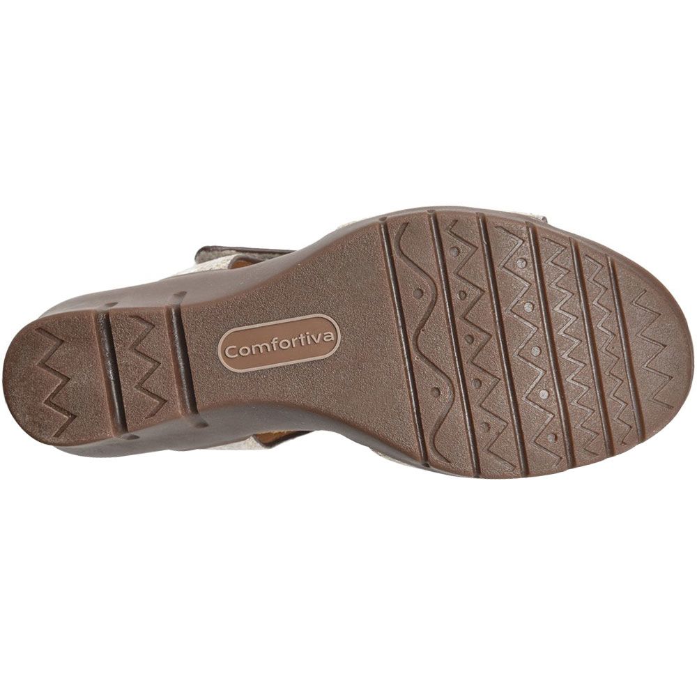 Comfortiva Abria Sandals - Womens Grey Flower Sole View