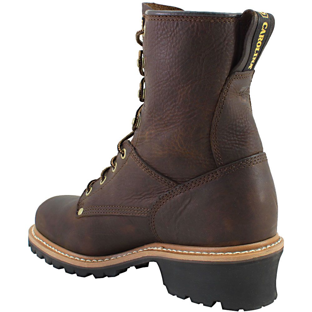 Men's Carolina 1821 8" Logger Safety Steel Toe Work Boot Brown Leather EE Wide 