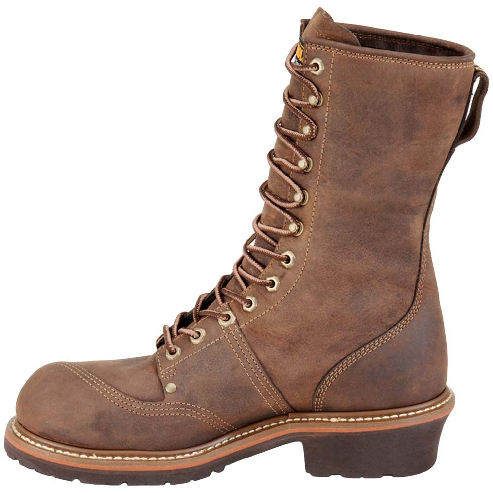 Carolina CA1904 10 In Wp Composite Toe Work Boots - Mens Dark Brown Back View