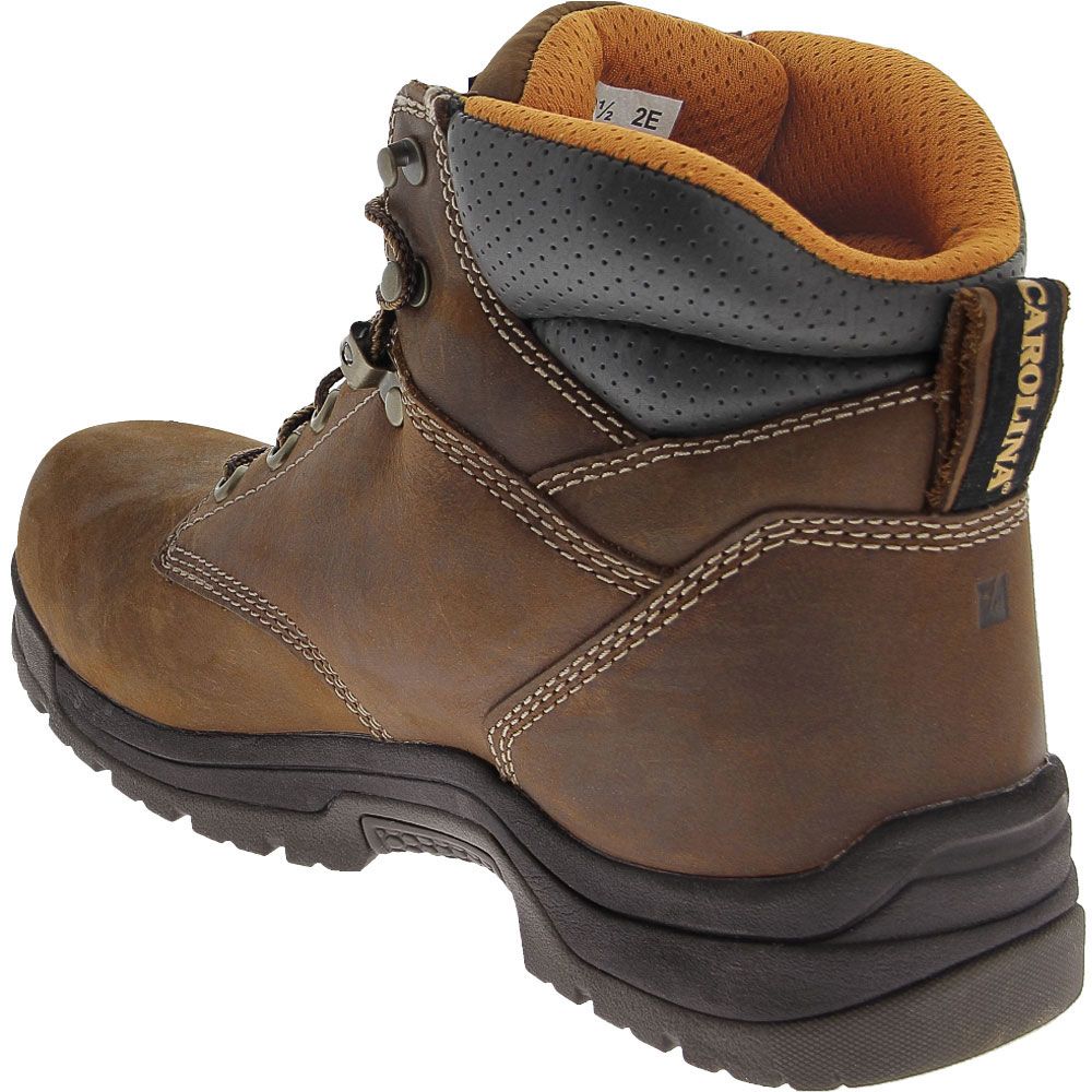 Carolina CA5020 Broad Toe Work Boots - Mens Brown Black Back View