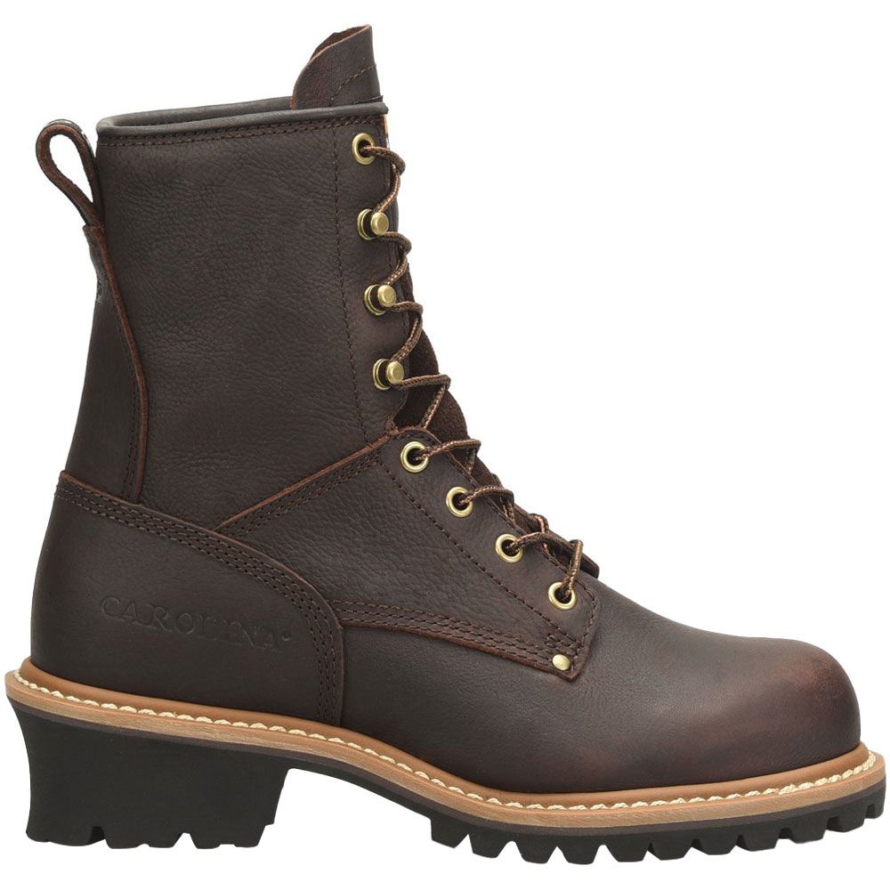 Carolina 8 Inch EH Logger Steel Toe Work Boots CA1421 - Womens Dark Brown Side View