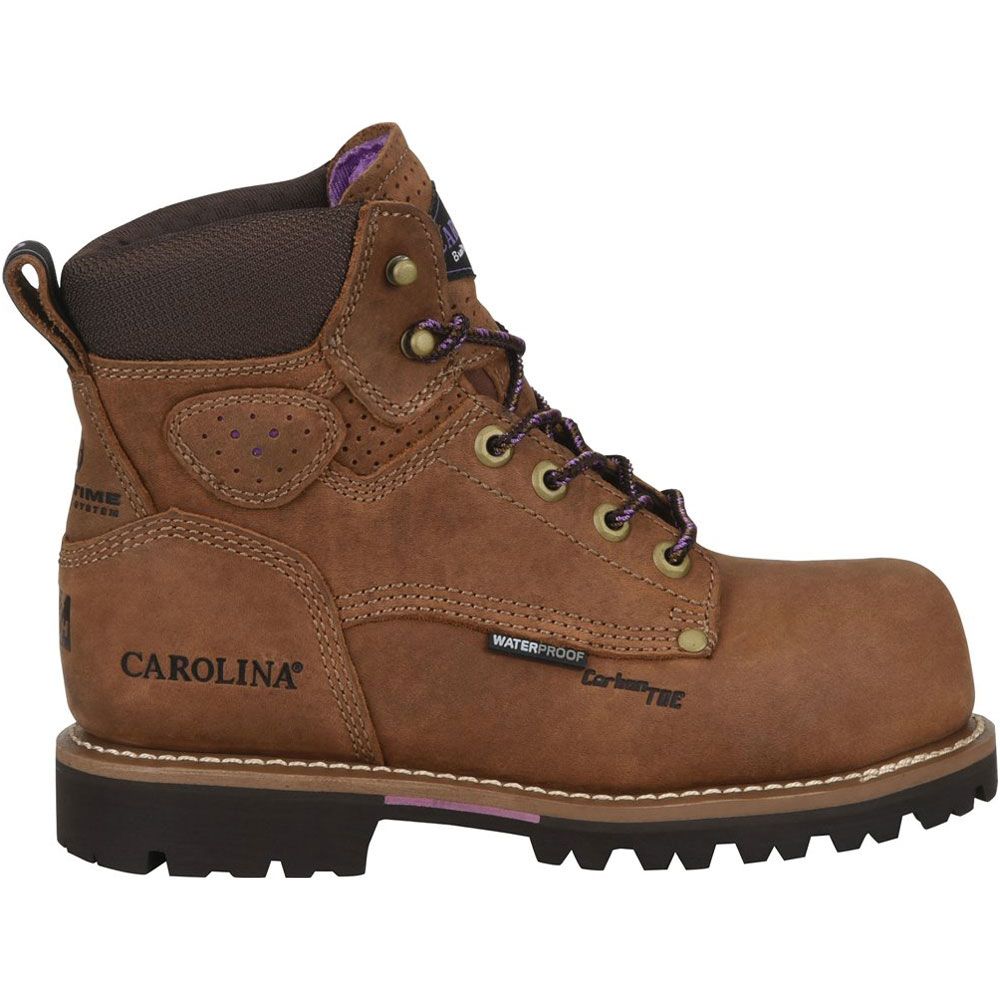 Carolina CA1630 Womens 6" WP Comp Toe Work Boots Dark Brown Side View