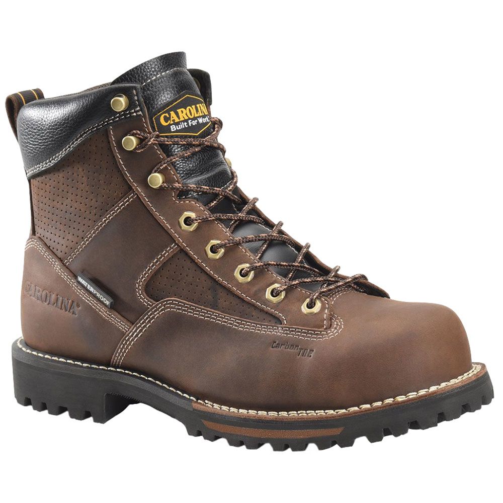Carolina CA5545 Mens 6" Wp Comp Toe Work Boots Dark Brown