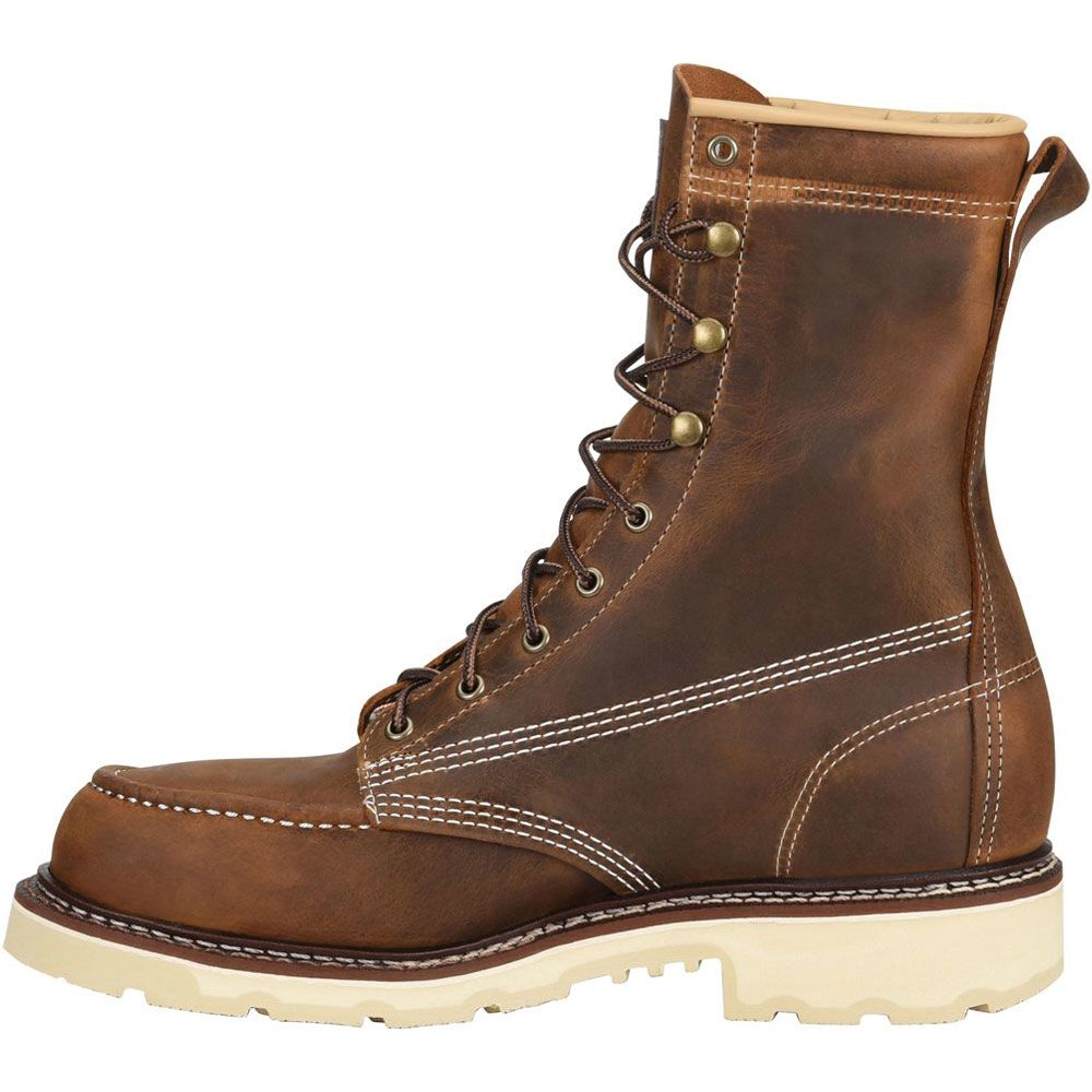 Carolina Mens CA7016 Ferric USA 8" Soft Toe Work Boots - Mens Dark Brown Back View