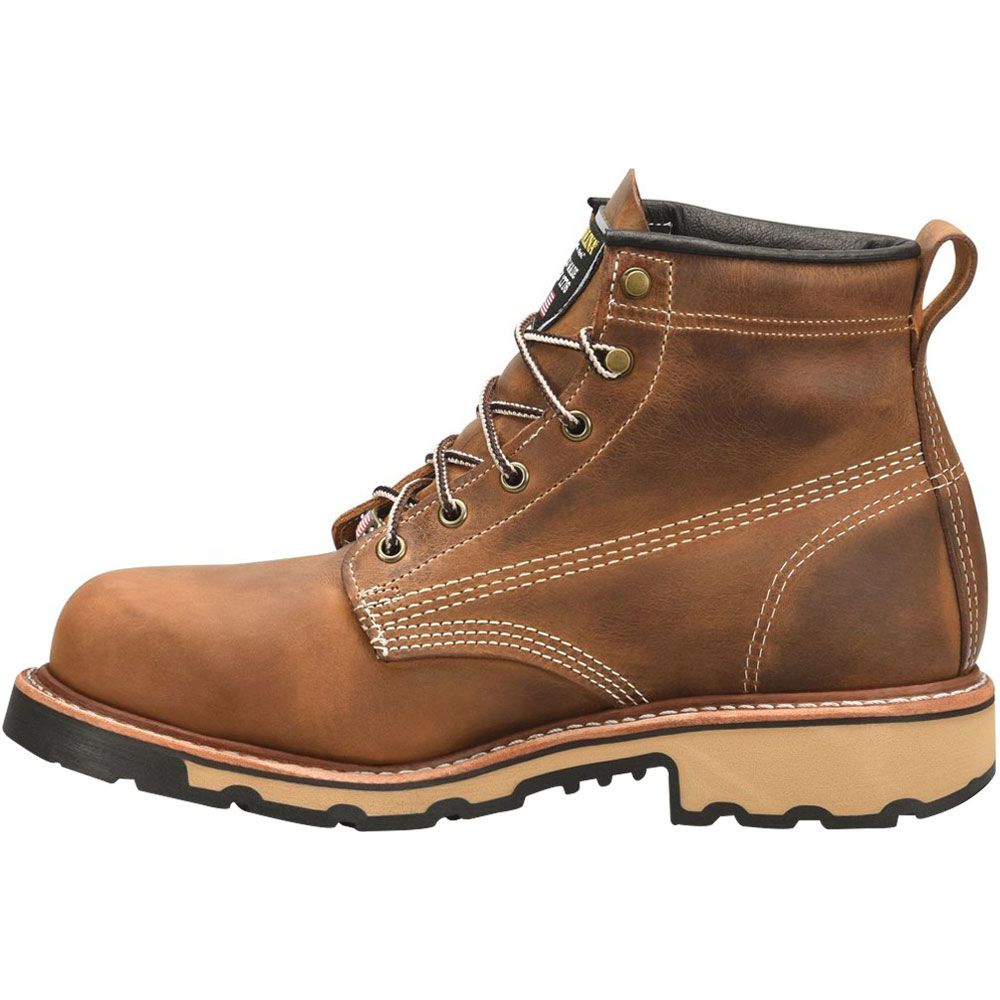 Carolina Ferric 6" USA CA7029 Mens Non-Safety Toe Work Boots Dark Brown Back View