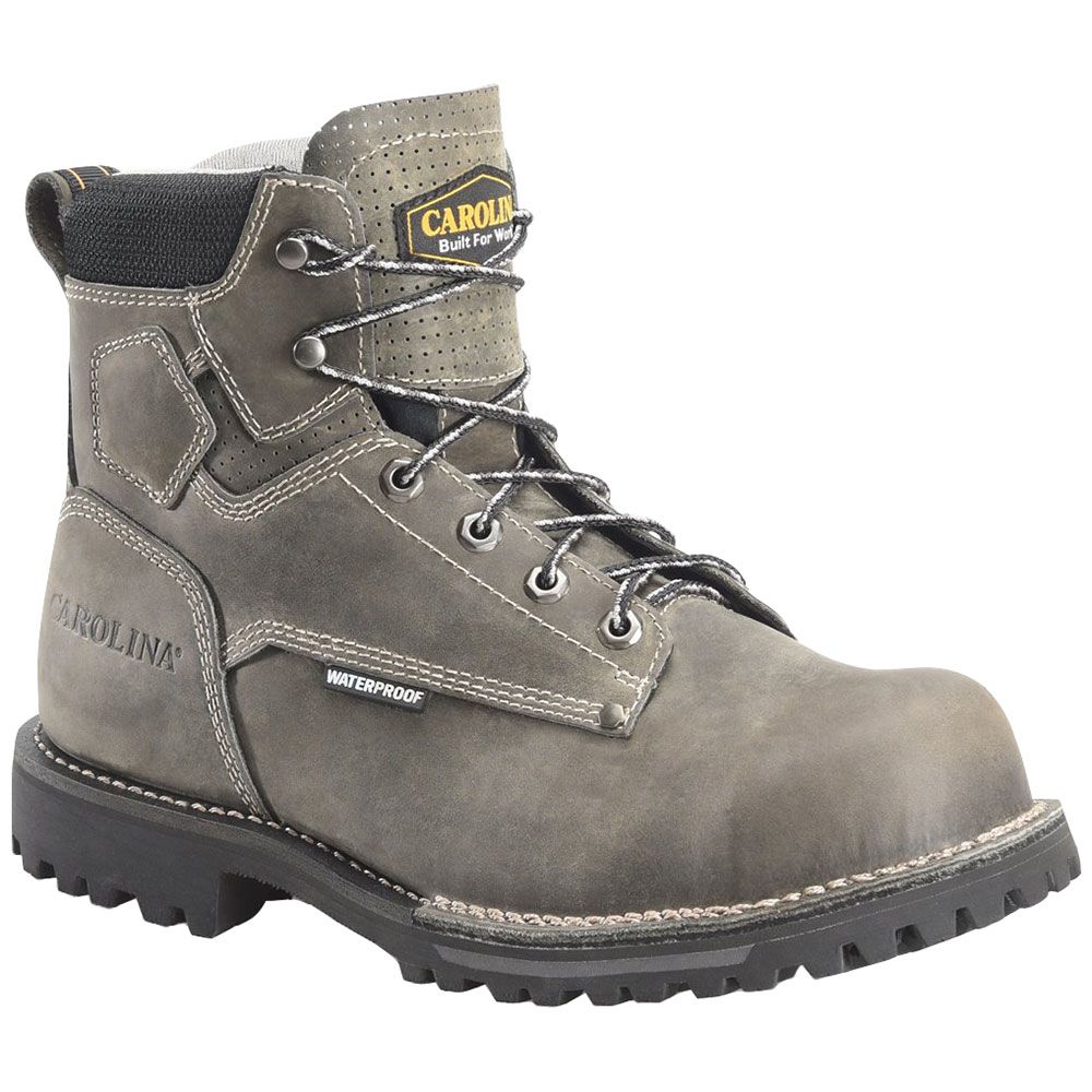 Carolina CA7032 Mens 6" Waterproof Soft Toe Work Boots Gray Black
