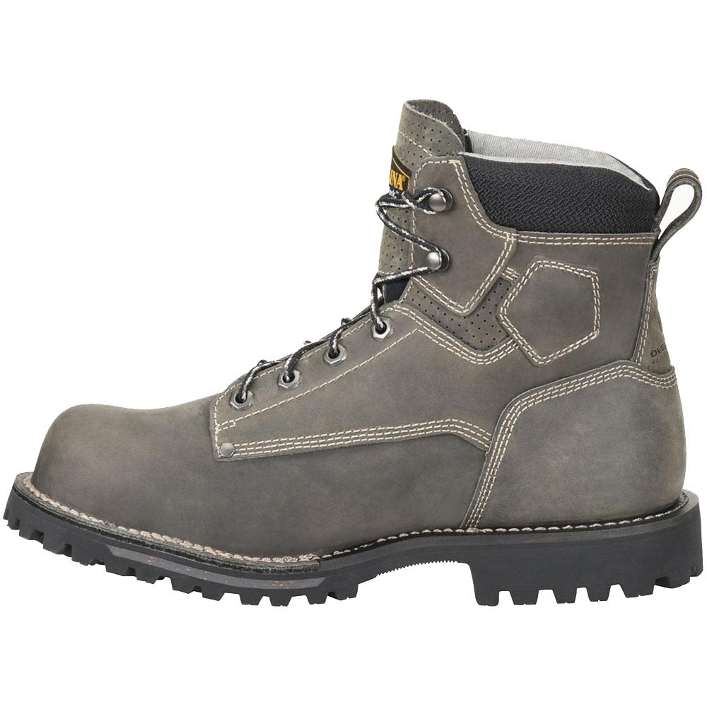 Carolina CA7032 Mens 6" Waterproof Soft Toe Work Boots Gray Black Back View