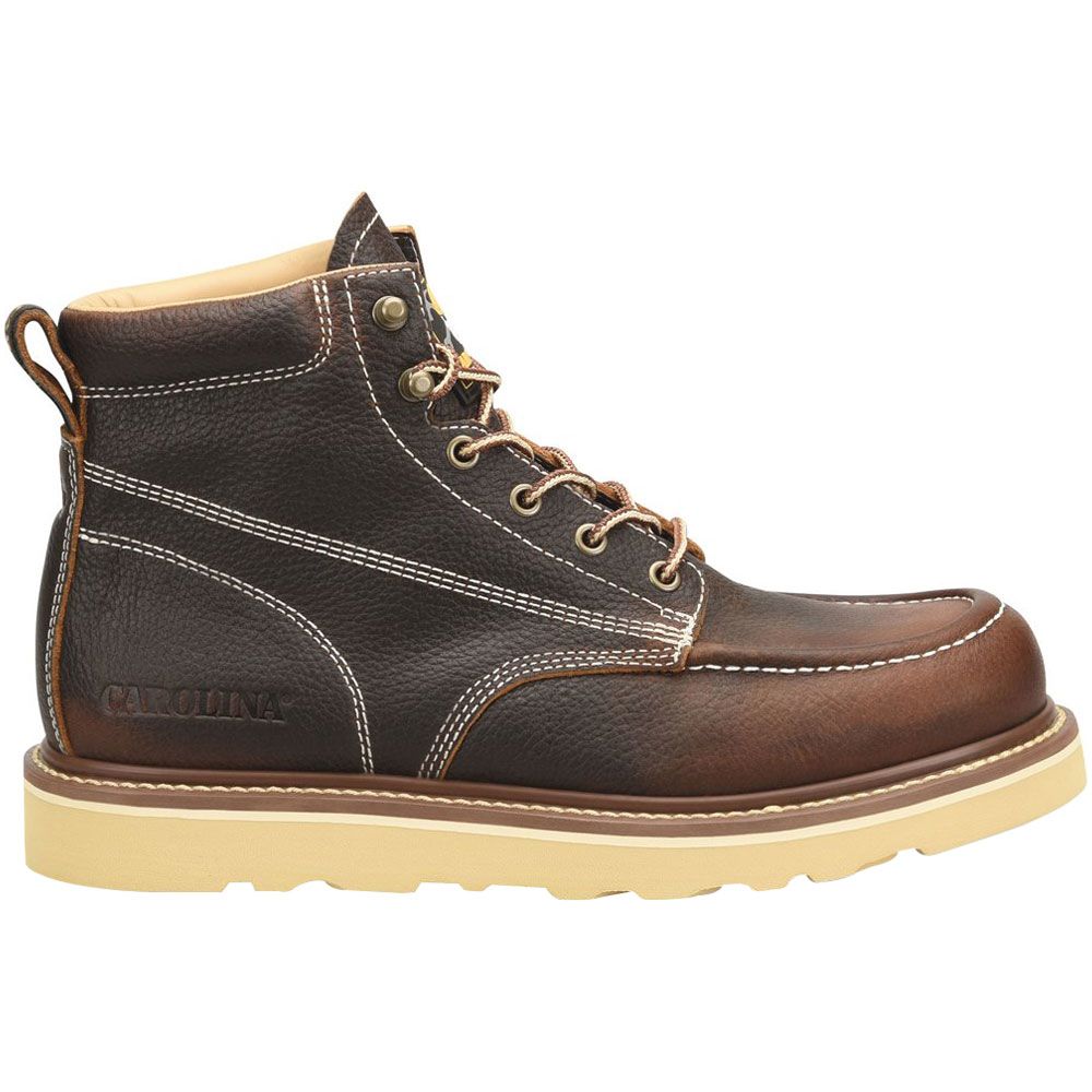 Carolina Flatiron Wedge CA7043 Non-Safety Toe Work Boots - Mens Dark Brown Side View