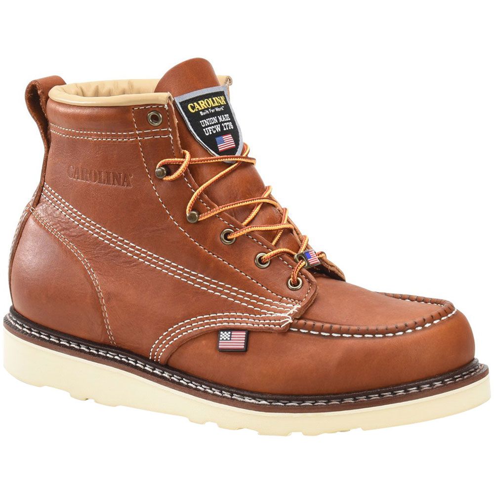 Carolina CA7503 Mens 6" Steel Toe Wedge Work Boots Dark Brown
