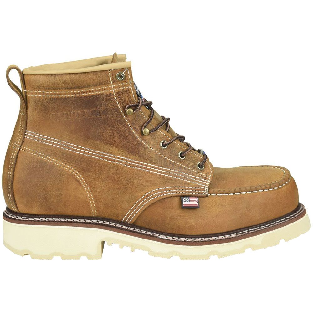 Carolina 6" CA7514 Moc Toe Steel Toe Work Boots - Mens Dark Brown