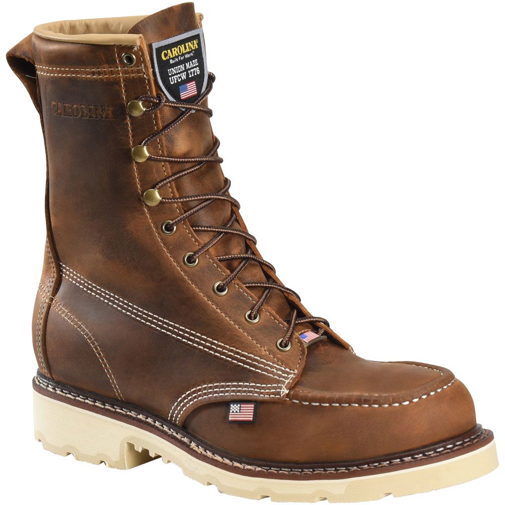Carolina 8" Ferric USA CA7516 Mens Safety Toe Work Boots Dark Brown