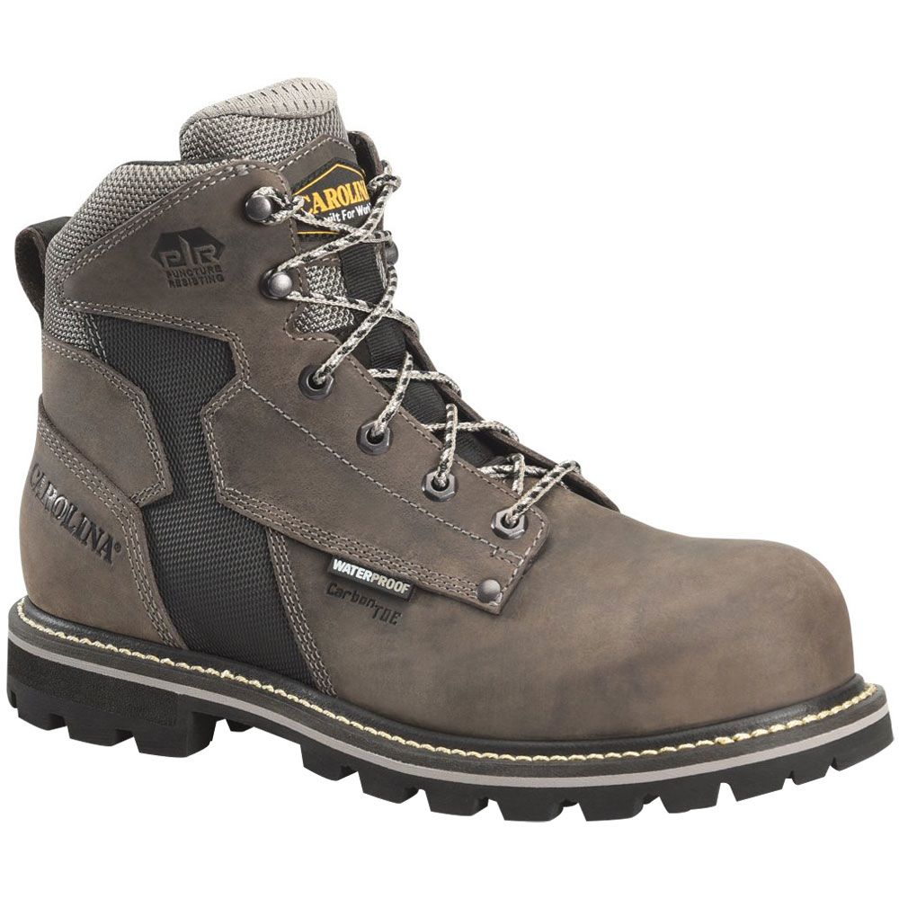 Carolina CA7540 Mens 6" Wp Carbon Comp Toe Work Boots Gray Black