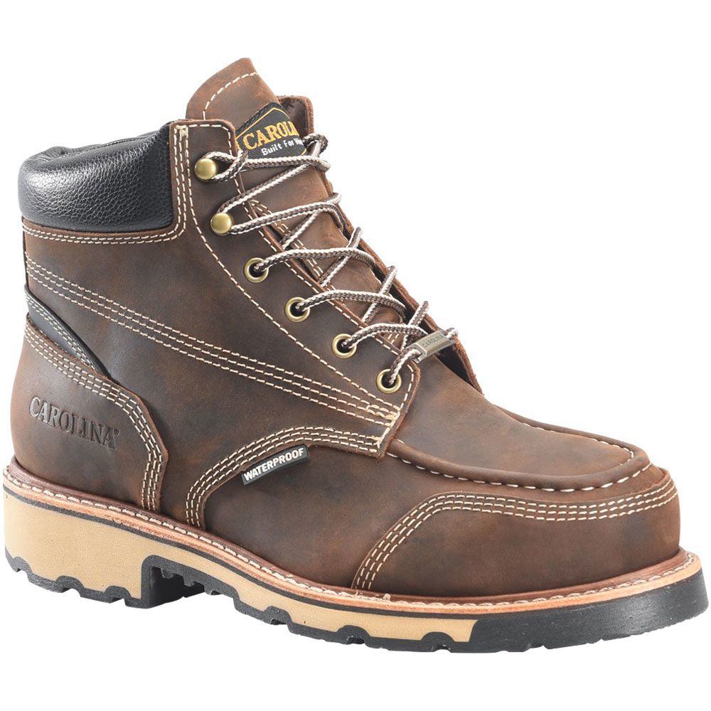 Carolina CA7818 Mens 6" Wp Safety Toe Work Boots Dark Brown