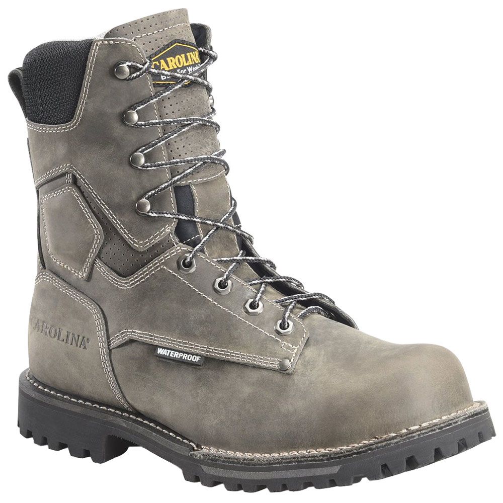 Carolina CA8032 8" WP Mens Soft Toe Work Boots Gray Black