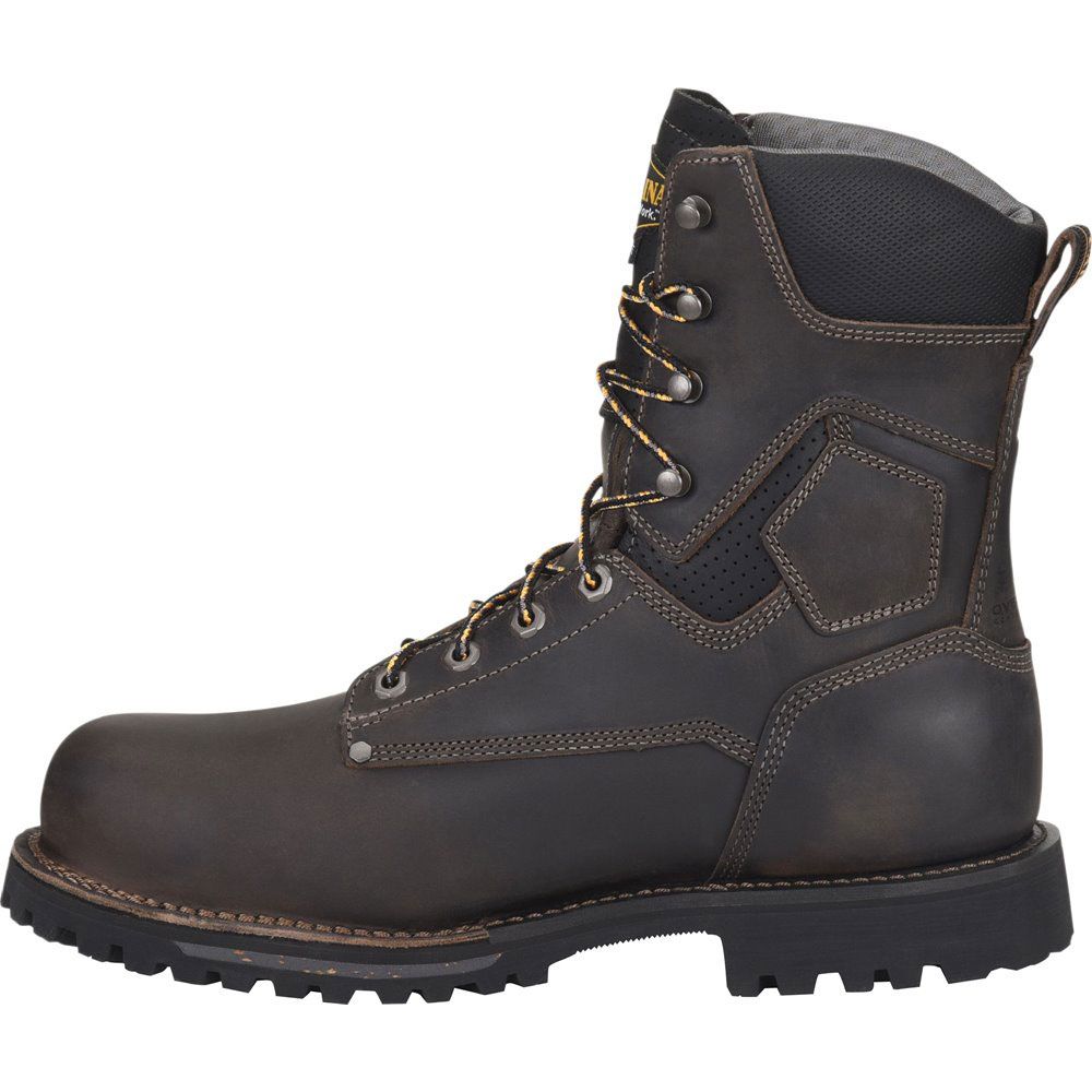 Carolina Ca8034 Non-Safety Toe Work Boots - Mens Gray Black Back View