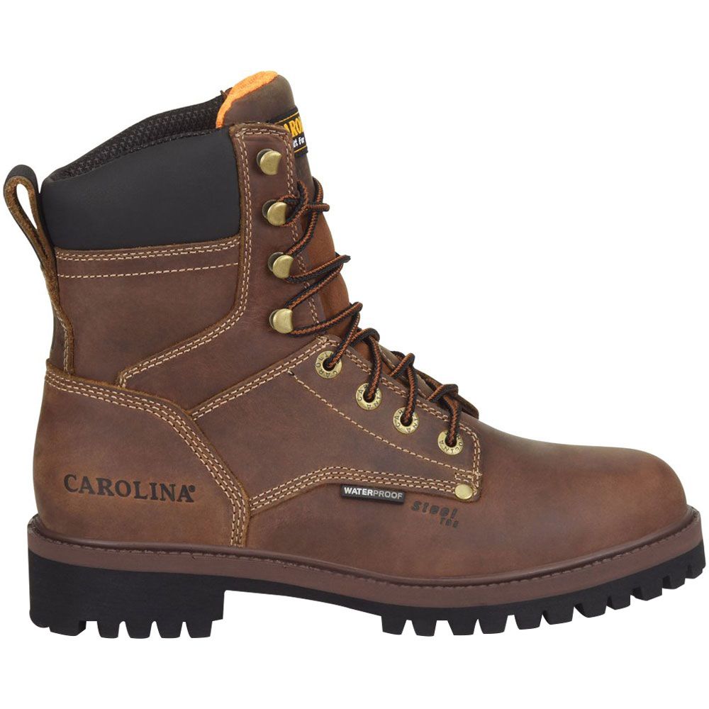 Carolina CA8585 Silvanus Mens 8" Safety Toe Work Boots Dark Brown Side View