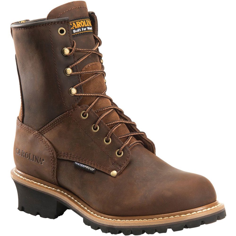 Carolina CA8821 Plain Toe Work Boots - Mens Dark Brown