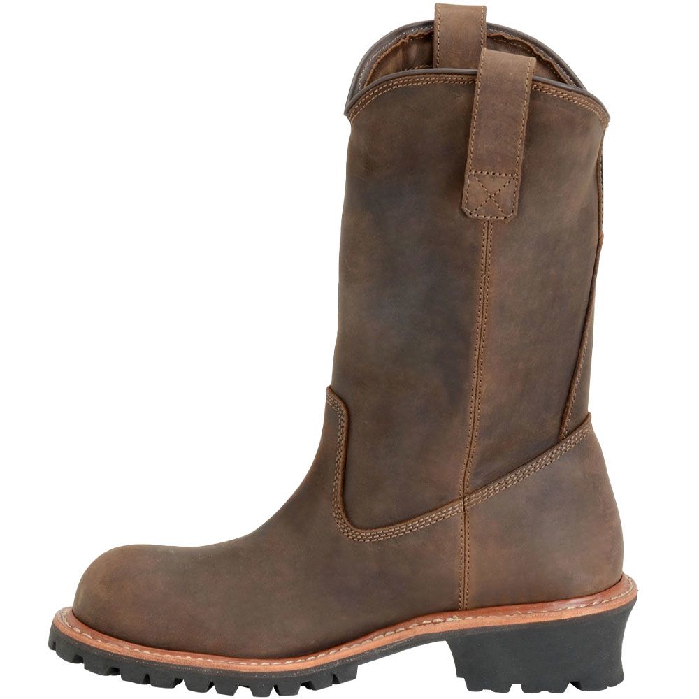 Carolina Well X Logger Composite Toe Work Boots - Mens Dark Brown Back View