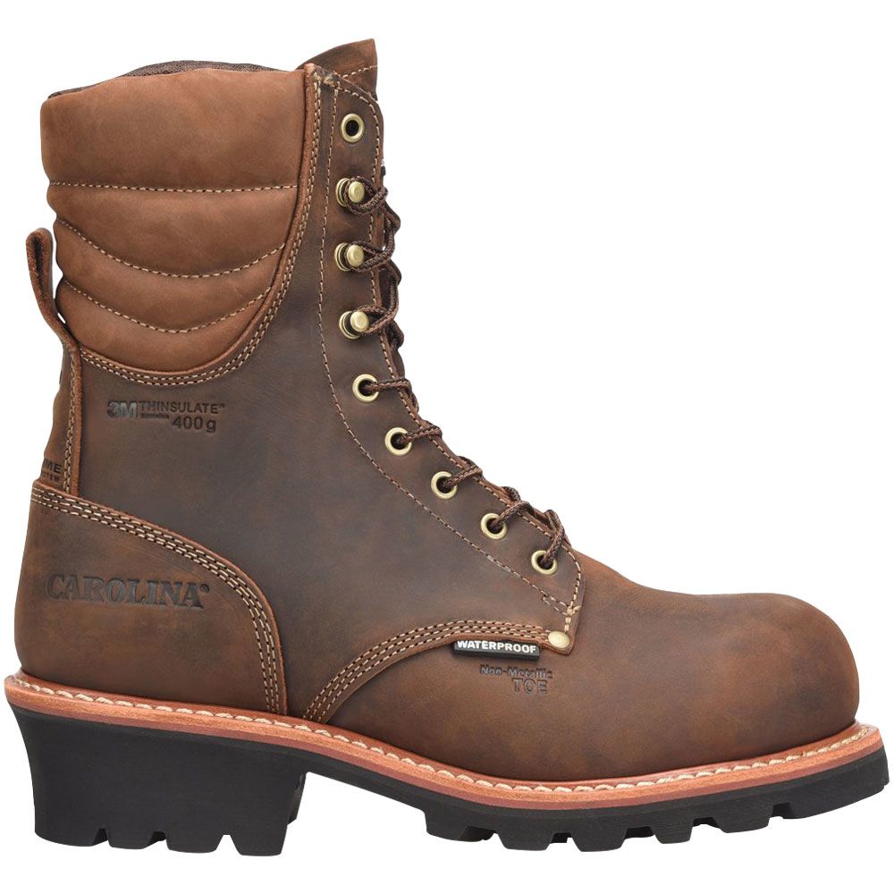 Carolina Mens 9" Wp 400g Composite Toe Work Boots - Mens Brown Side View