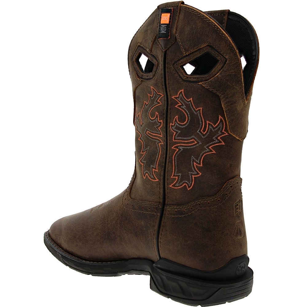 Double H Redeemer DH5379 Mens Met Comp Toe Work Boots Brown Back View