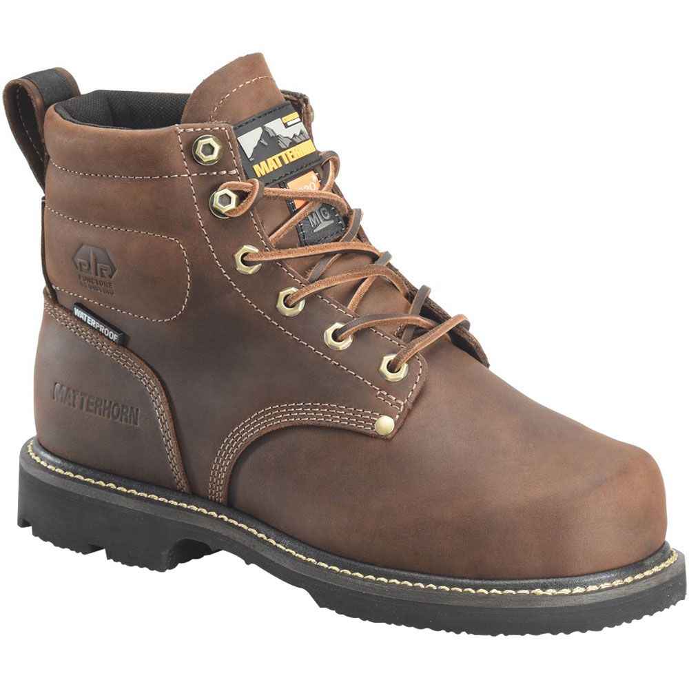 Matterhorn MT2520 Steel Toe Metguard Work Boots - Mens Dark Brown