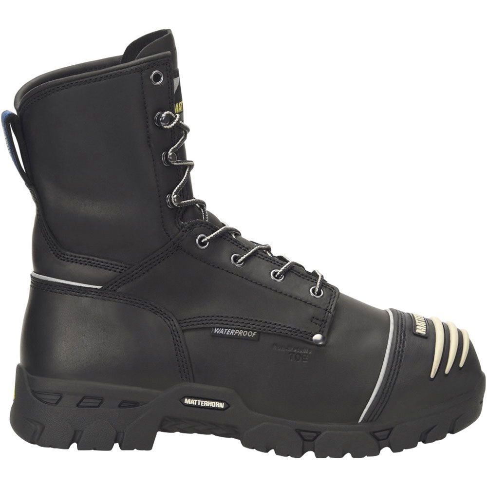 'Matterhorn MT801 Mens 8" Wp Internal Metguard Safety Toe Work Boots Black