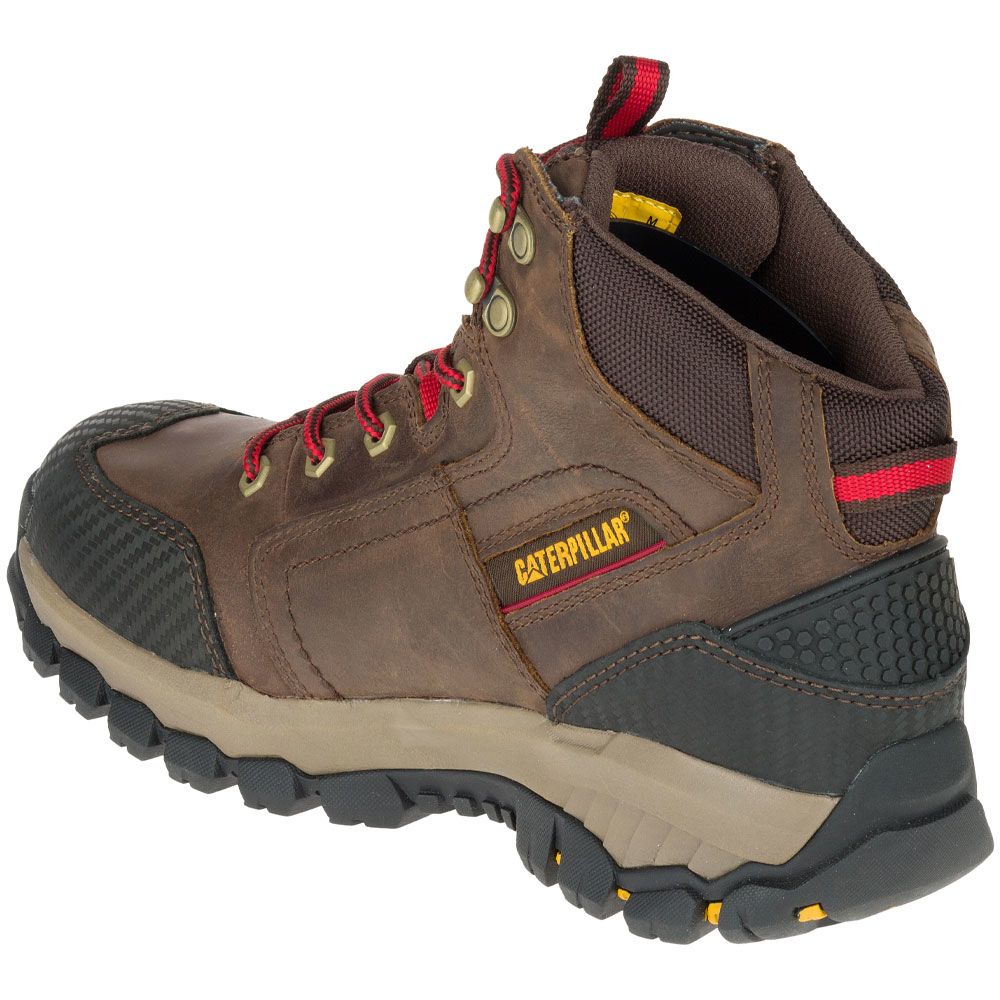 Caterpillar Footwear Navigator Soft Toe Work Boots - Mens Brown Back View