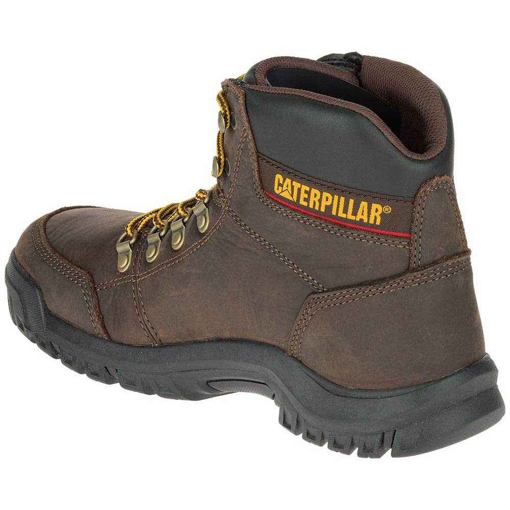 Caterpillar Footwear Outline Non-Safety Toe Work Boots - Mens Brown Back View