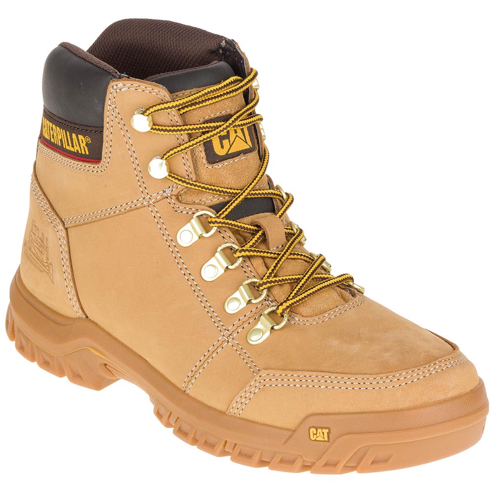 Caterpillar Footwear Outline Non-Safety Toe Work Boots - Mens Wheat