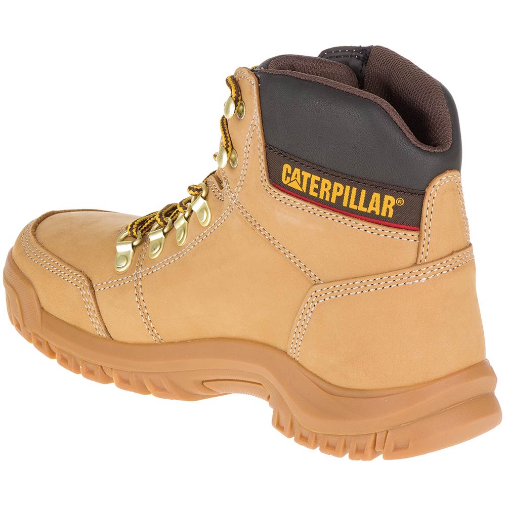Caterpillar Footwear Outline Non-Safety Toe Work Boots - Mens Wheat Back View