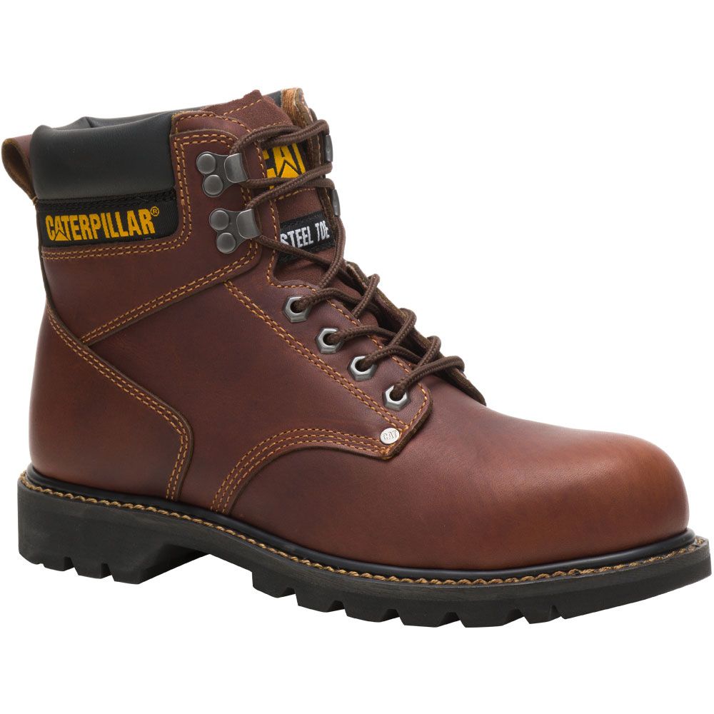 Caterpillar Footwear Second Shift Safety Toe Work Boots - Mens Reddish Brown