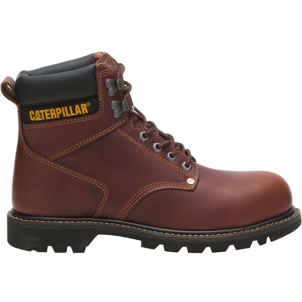 Caterpillar Footwear Second Shift Safety Toe Work Boots - Mens Brown Side View