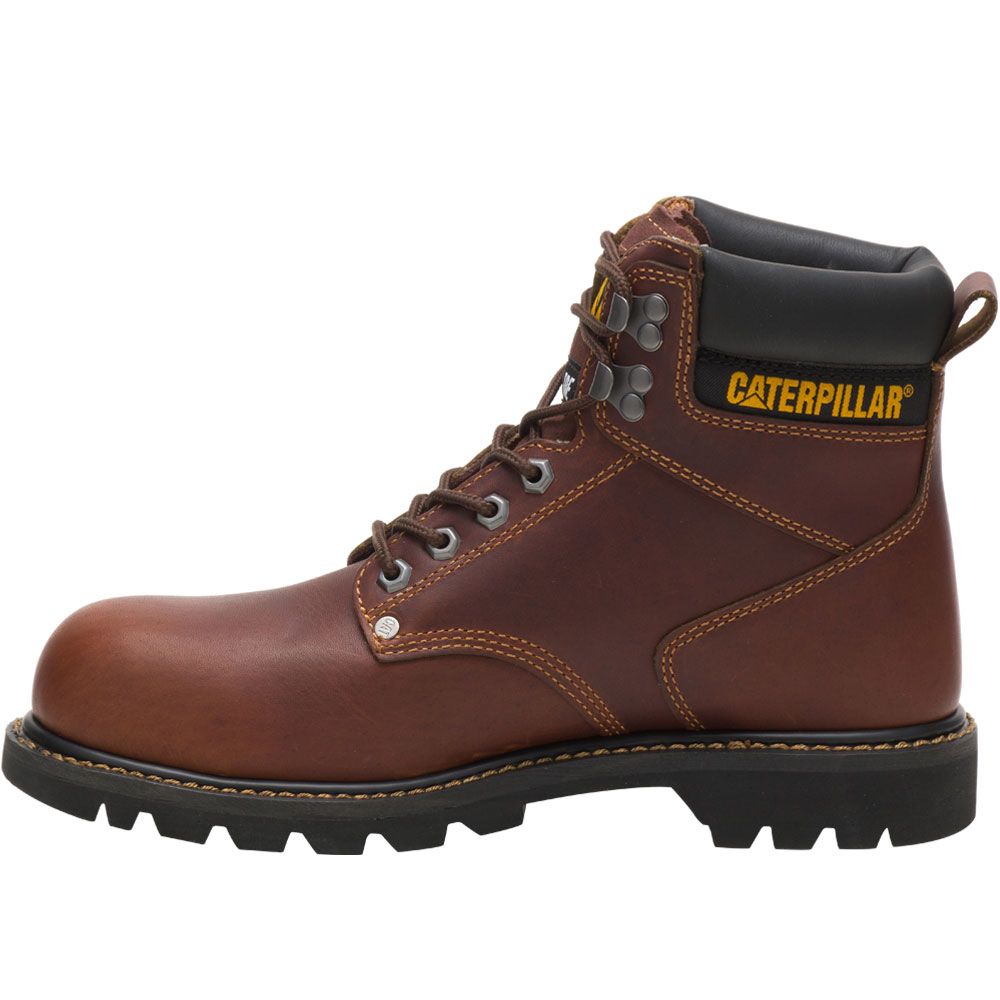 Caterpillar Footwear Second Shift Safety Toe Work Boots - Mens Reddish Brown Back View