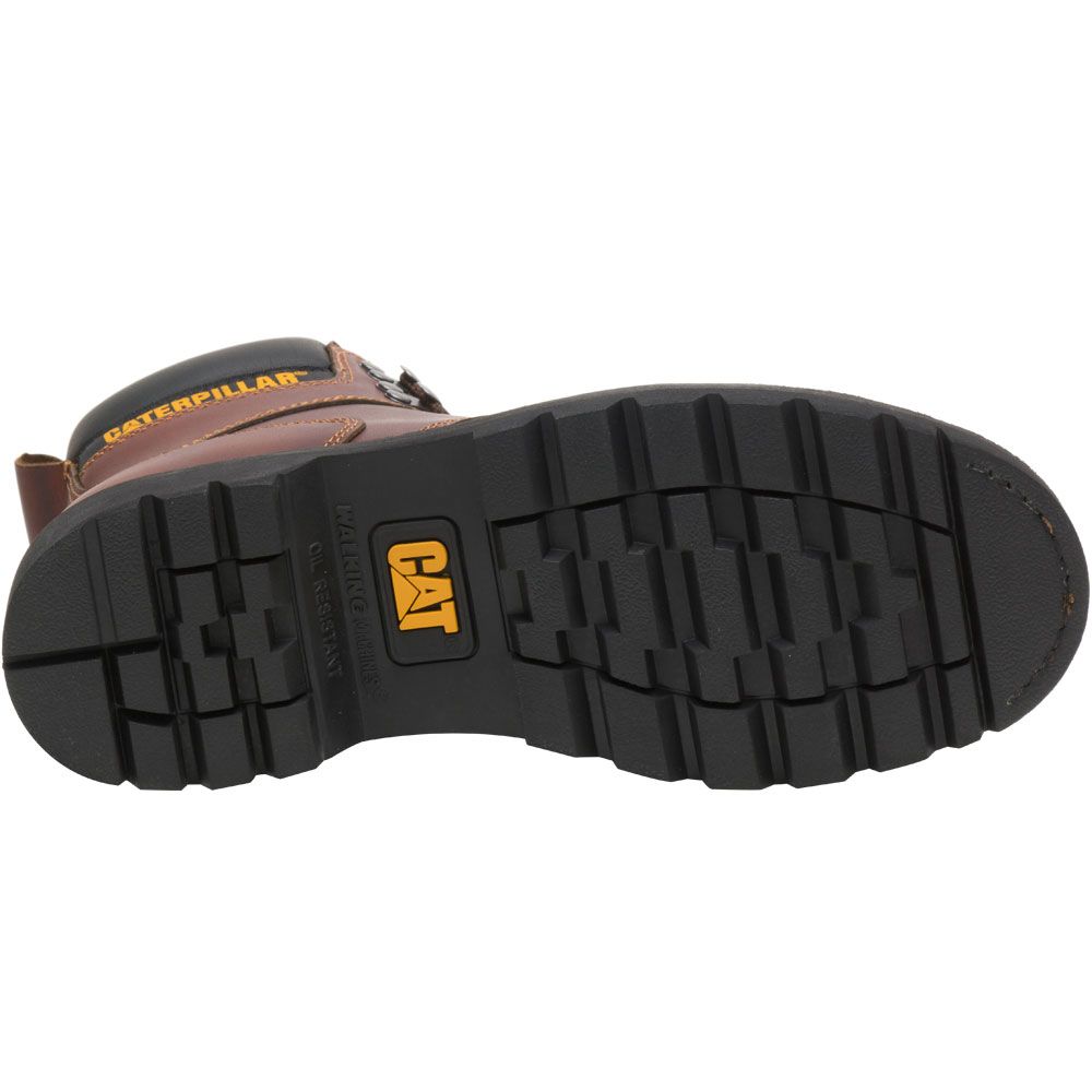 Caterpillar Footwear Second Shift Safety Toe Work Boots - Mens Brown Sole View
