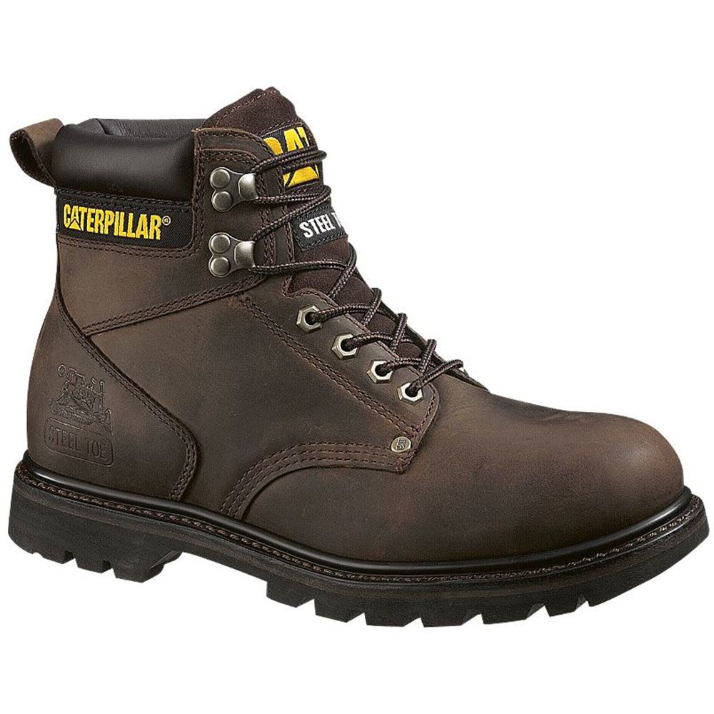 Caterpillar Footwear Second Shift Safety Toe Work Boots - Mens Dark Brown