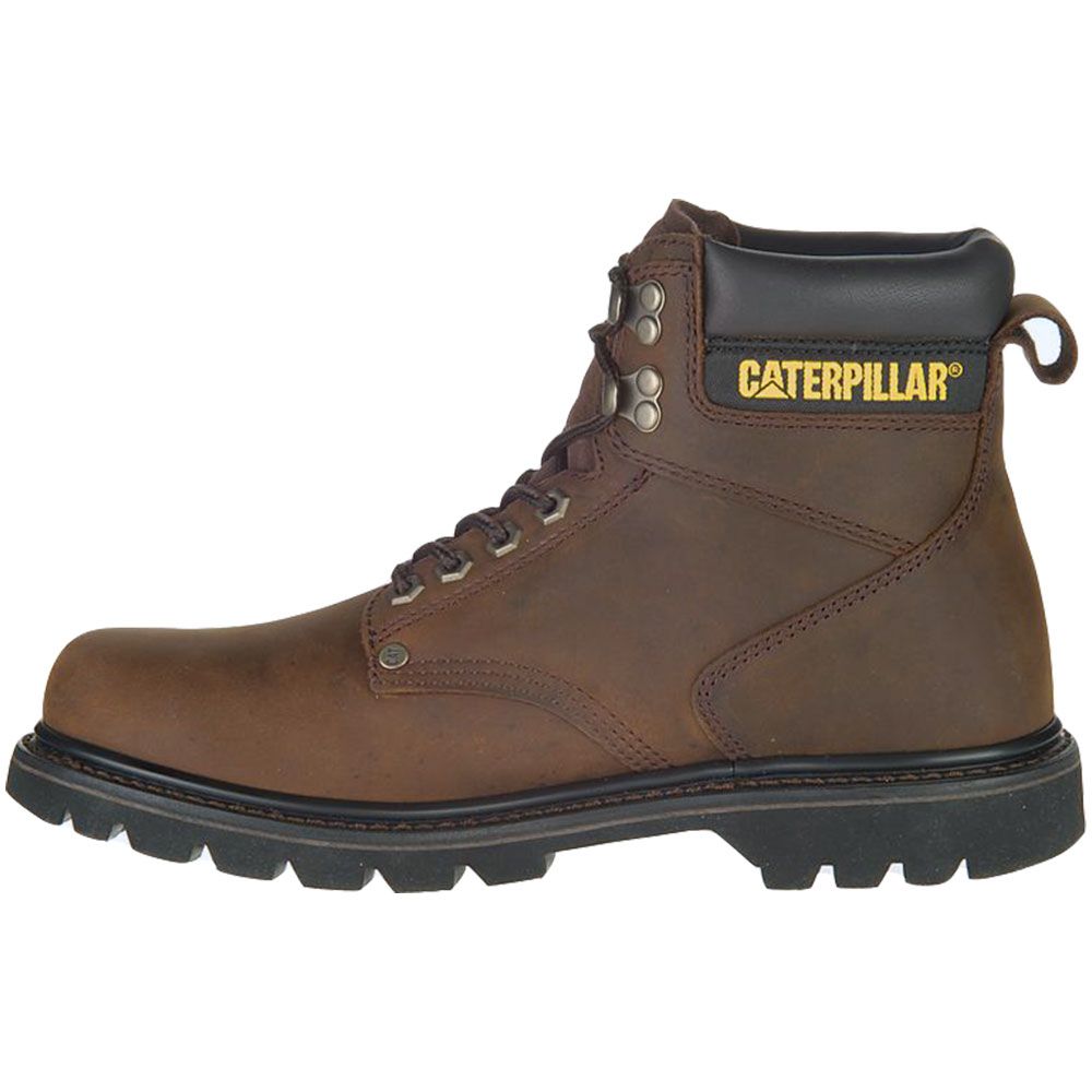 Caterpillar Footwear Second Shift Safety Toe Work Boots - Mens Dark Brown Back View