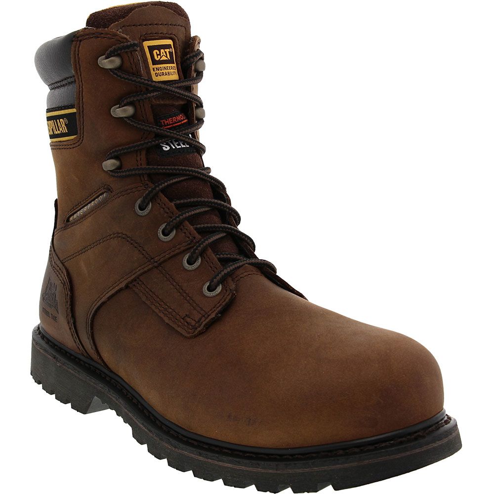 Caterpillar Footwear Salvo Steel Toe Work Boots - Mens Dark Brown