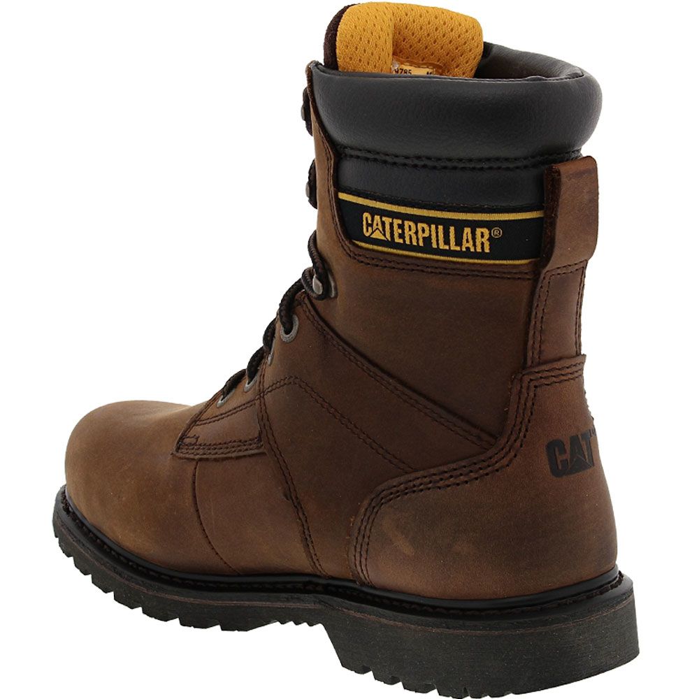 Caterpillar Footwear Salvo Steel Toe Work Boots - Mens Dark Brown Back View