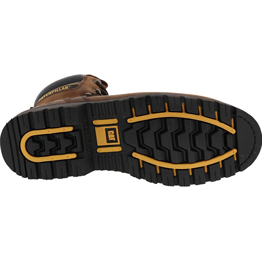 Caterpillar Footwear Salvo Steel Toe Work Boots - Mens Dark Brown Sole View