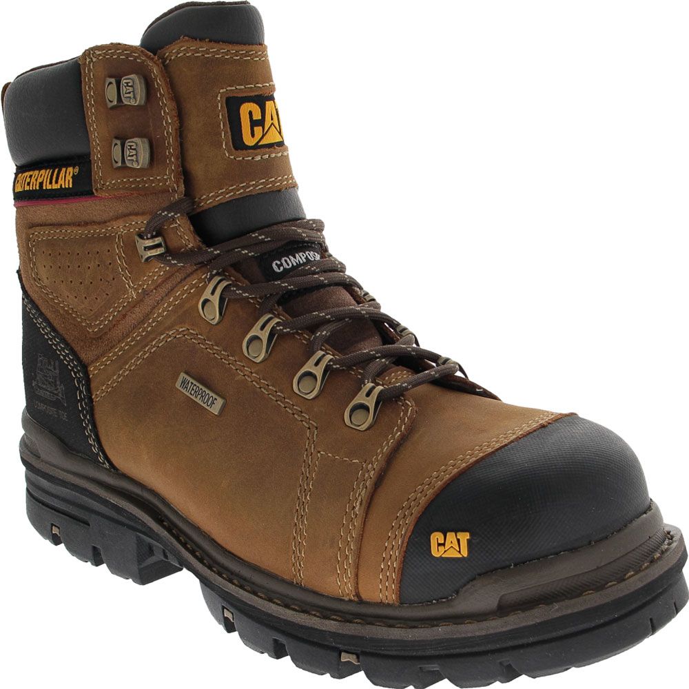 Caterpillar Footwear Hauler Safety Toe Work Boots - Mens Brown