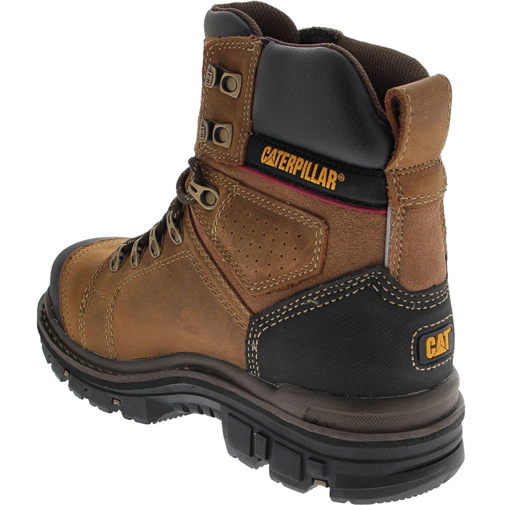 Caterpillar Footwear Hauler Safety Toe Work Boots - Mens Brown Back View