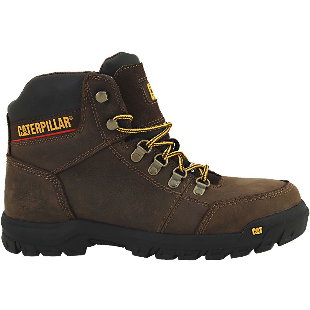 Caterpillar Footwear Outline Safety Toe Work Boots - Mens Brown Side View