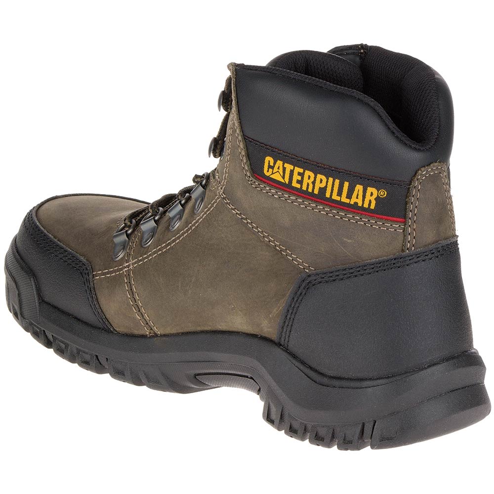 Caterpillar Footwear Outline Safety Toe Work Boots - Mens Grey Back View
