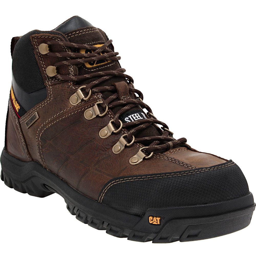 Caterpillar Footwear Threshold H2O Safety Toe Work Boots - Mens Real Brown
