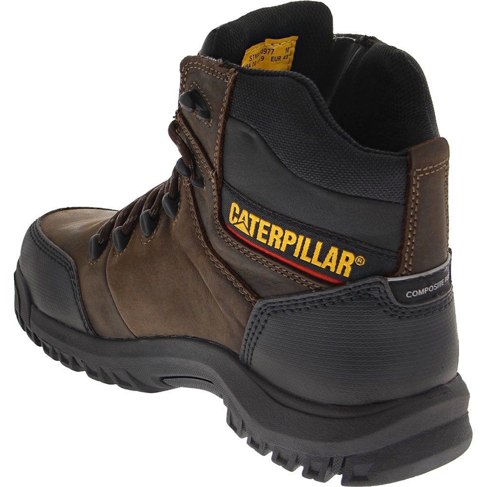 Caterpillar Footwear Resorption Composite Toe Work Boots - Mens Brown Back View