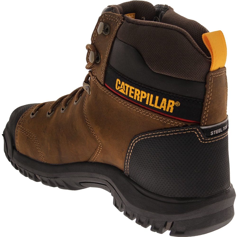 Caterpillar Footwear Wellspring Met Safety Toe Work Boots - Mens Brown Back View