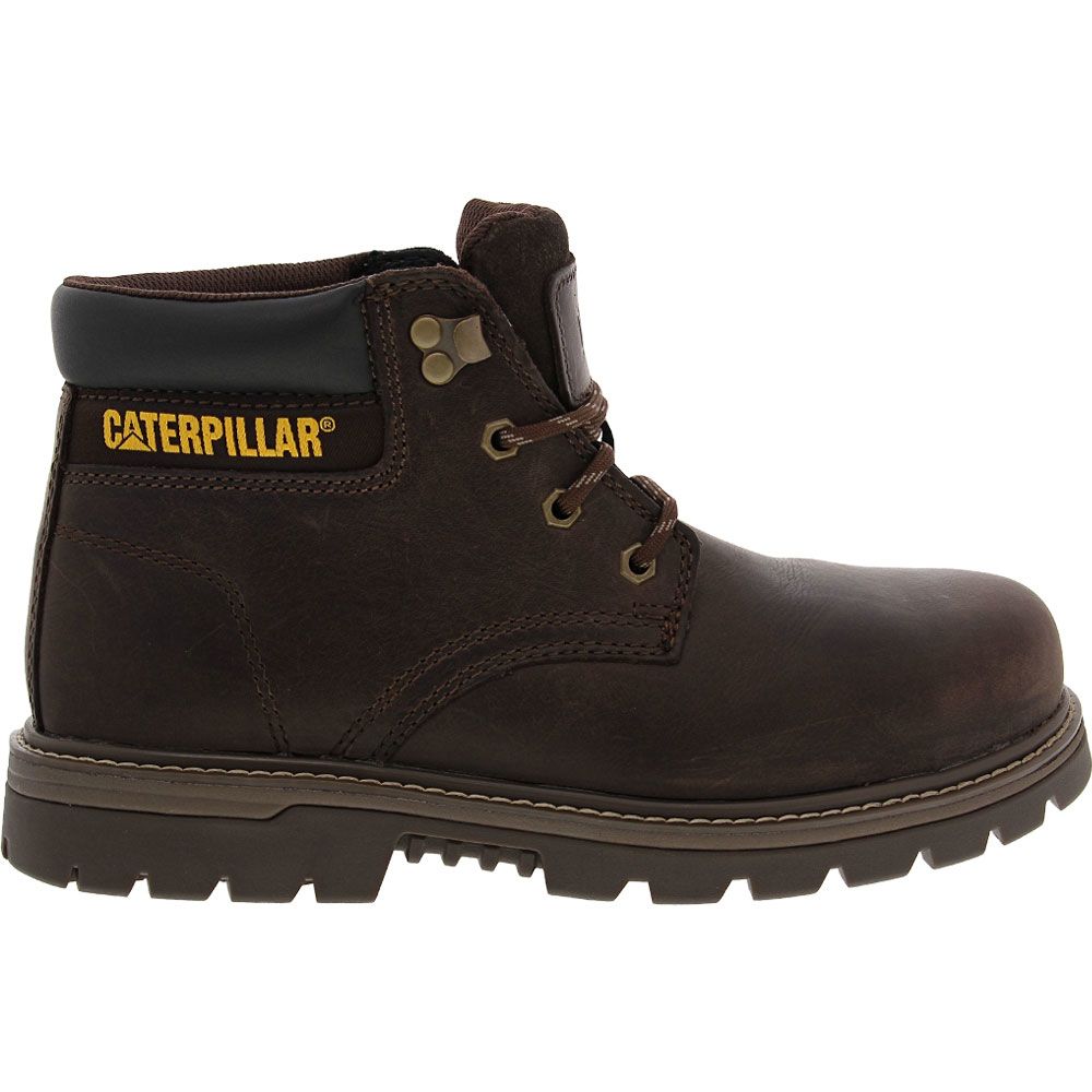Caterpillar Footwear Outbase Safety Toe Work Boots - Mens Brown Side View